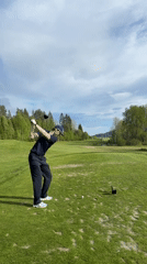 Golfer plays afternoon round in Hakadal, Norway