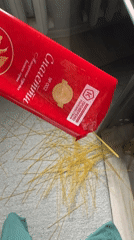 Spaghetti spills across floor in Abakan home kitchen accident