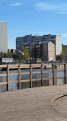 Afternoon waterfront life documented in Votkinsk, Russia