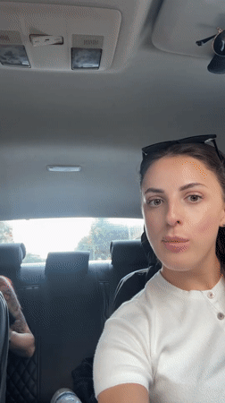 Three women photographed together in car in Tel Aviv