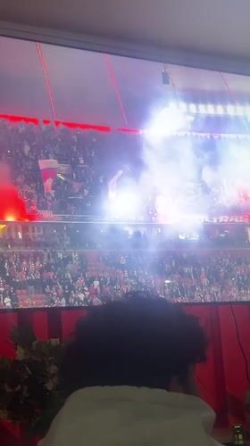 Soccer fan watches PSG-Bayern Munich match in Morocco home