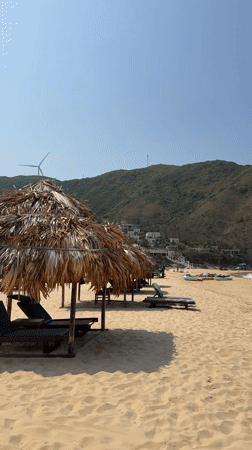 Morning beach footage captured at Quy Nhon coastal resort