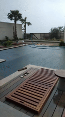 Rainstorm hits swimming pool area in Irakleides, Greece