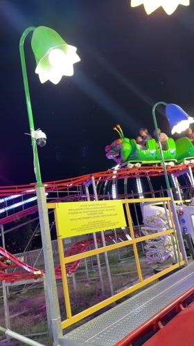 Summer fair night in Gatteo, rides and lights in full swing