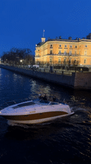 Evening tourist activity documented near Saint Petersburg's Mikhailovsky Castle