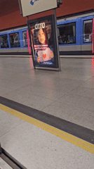 Early morning subway arrival recorded at Munich station platform