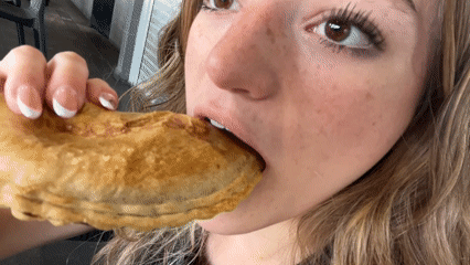 Customers enjoy empanadas at Pasteko bakery in Puebla Mexico