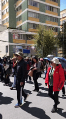 Large crowd marches through La Paz streets during afternoon demonstration