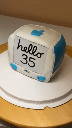 iMac-shaped birthday cake celebrates 35th in Tel Aviv