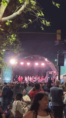 Outdoor jazz concert draws crowds in Barcelona nighttime performance