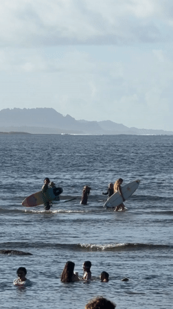 Morning beach activities observed at General Luna, Philippines