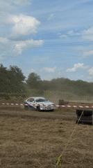 Dusty dirt track rally racing in Bahovitsa, Bulgaria
