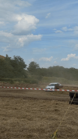 Dusty dirt track rally racing in Bahovitsa, Bulgaria