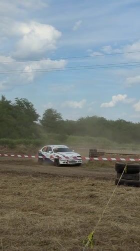 Dusty dirt track rally racing in Bahovitsa, Bulgaria