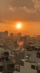 Rain to sunset transition observed from Thủ Đức high-rise