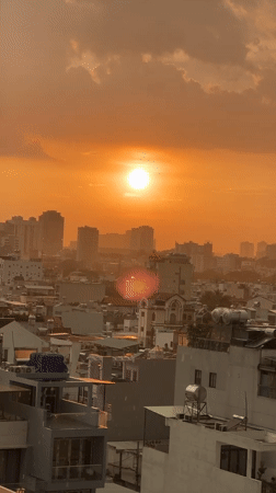 Rain to sunset transition observed from Thủ Đức high-rise