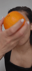 Ordinary moments captured in Tashkent: woman with orange, philosophical text