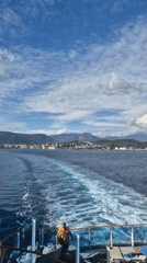 Cruise ship departs Ajaccio harbor with passengers aboard