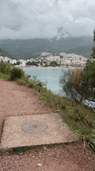 Tourist ferry and coastal views captured in Budva Montenegro