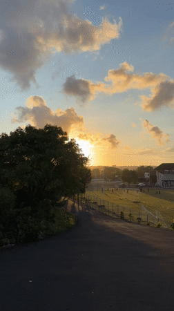 Soccer match played at sunset in Kuta Selatan