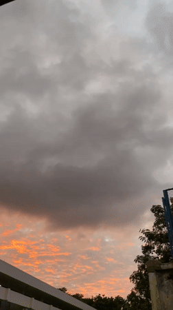 Afternoon hours at a Banda Aceh building, cats, ashtrays, and sunset skies