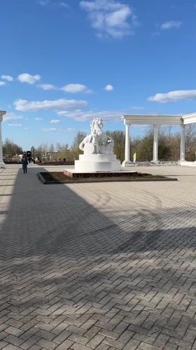 Cheboksary public park captures statue monument and go-kart activity