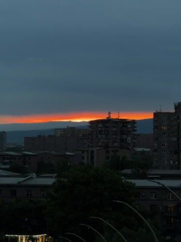 Evening scenes documented across Yerevan landmarks during dusk hours