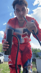 Motocross rider's morning routine captured in rural Russia