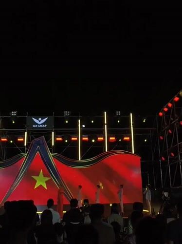 Outdoor night concert with Vietnamese patriotic theme in Nha Trang