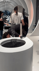Design exhibition showcases bathroom fixtures and modern displays in Rho