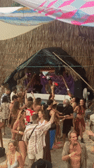 Beach festival performers entertain crowds on Ko Samui, Thailand
