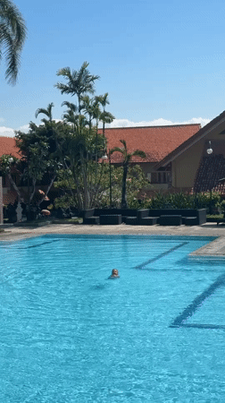 Morning scenes from Indonesian resort complex in Kuta Selatan