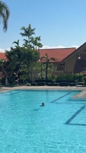 Morning scenes from Indonesian resort complex in Kuta Selatan