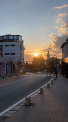 Evening street life documented in coastal Bulgarian town
