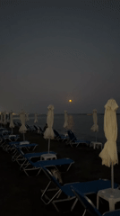 Full moon night at a Cyprus beach resort