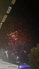 Evening festival in Oryahovo with fireworks and outdoor dining