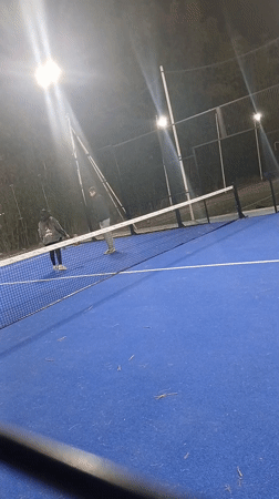 Nighttime paddle tennis match played in Meknes, Morocco