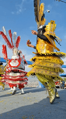 Traditional Andean dancers perform in Jacobo Hunter, Peru