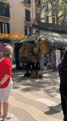Street performers draw crowds in Barcelona's squares Saturday morning