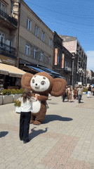 Cheburashka costume brings Soviet nostalgia to Gyumri streets