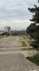 Visitors document Soviet-Bulgarian Friendship Monument overlooking Varna's Black Sea coast