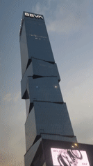 Modern skyscraper observed in San Bernardino Tlaxcalancingo, Mexico