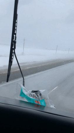 Rainy drive documented in Barda, Russia on grey April day