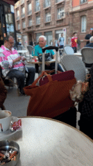 Outdoor café scene documented in Strasbourg, France