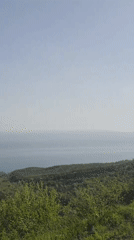 Coastal landscape documented from elevated viewpoint in Balchik, Bulgaria