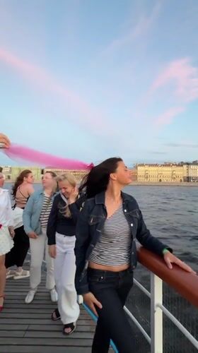 Evening boat cruise on the Neva River at golden hour