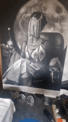 Artist creates portraits at outdoor studio in Onitsha
