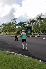 Morning jogger, cyclist spotted near Garuda statue in Ungasan