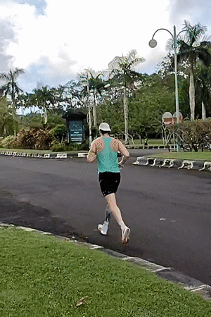 Morning jogger, cyclist spotted near Garuda statue in Ungasan