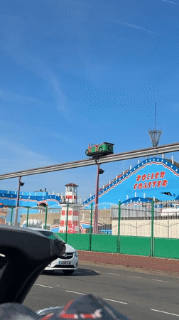 Convertible drive captures Great Yarmouth landmarks and amusement park